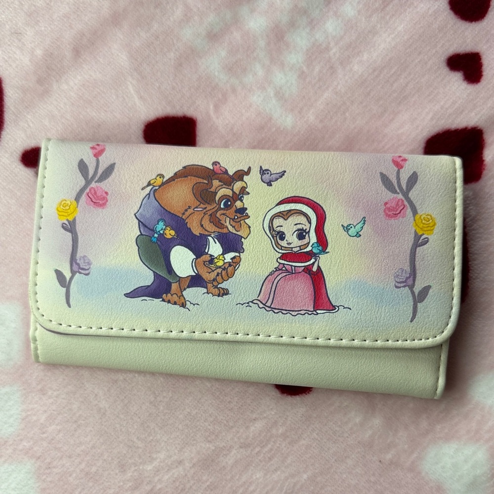 Loungefly Disney Beauty And The Beast Chibi Character Flap Wallet